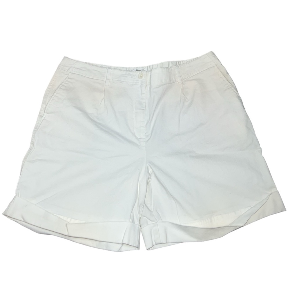 White/Cream Talbots Stretch Cotton Stretch Shorts